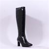 Wonders Vita High Heel Knee High Boot - Black Leather